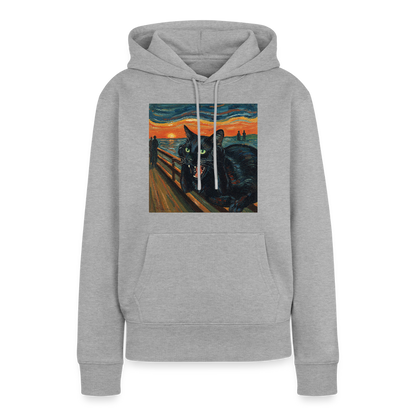 Der Schrei… aber die Katze hat’s zuerst gemerkt | Frauen Premium Hoodie - Grau meliert