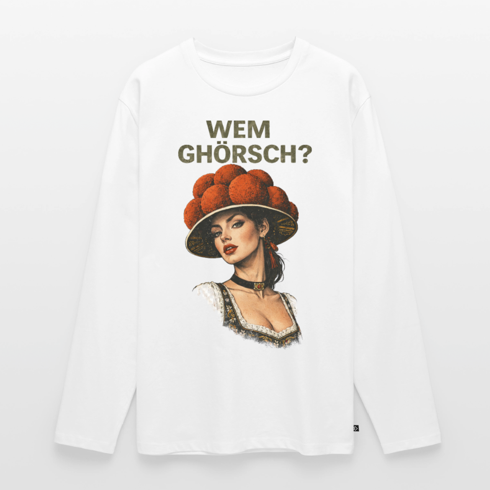 Wem ghörsch? – Schwarzwald Edition | Männer Premium Bio Langarmshirt - Weiß