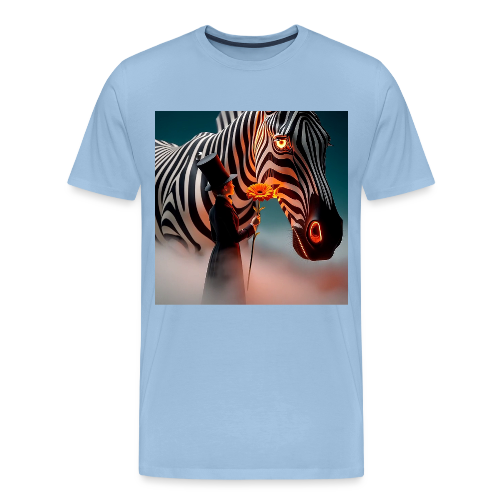 Blumen für ein Zebra | Männer Premium T-Shirt - Sky