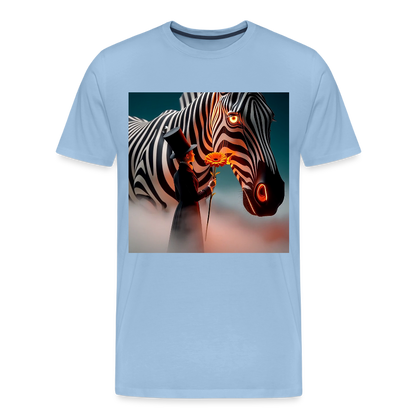 Blumen für ein Zebra | Männer Premium T-Shirt - Sky