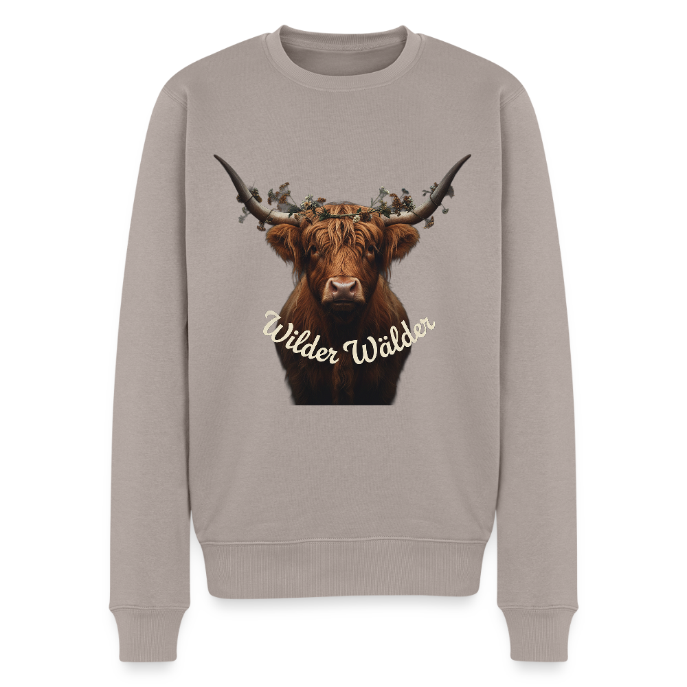 Wilder Wälder – Schwarzwald Highland Rind |  Männer Premium Pullover - Taupe