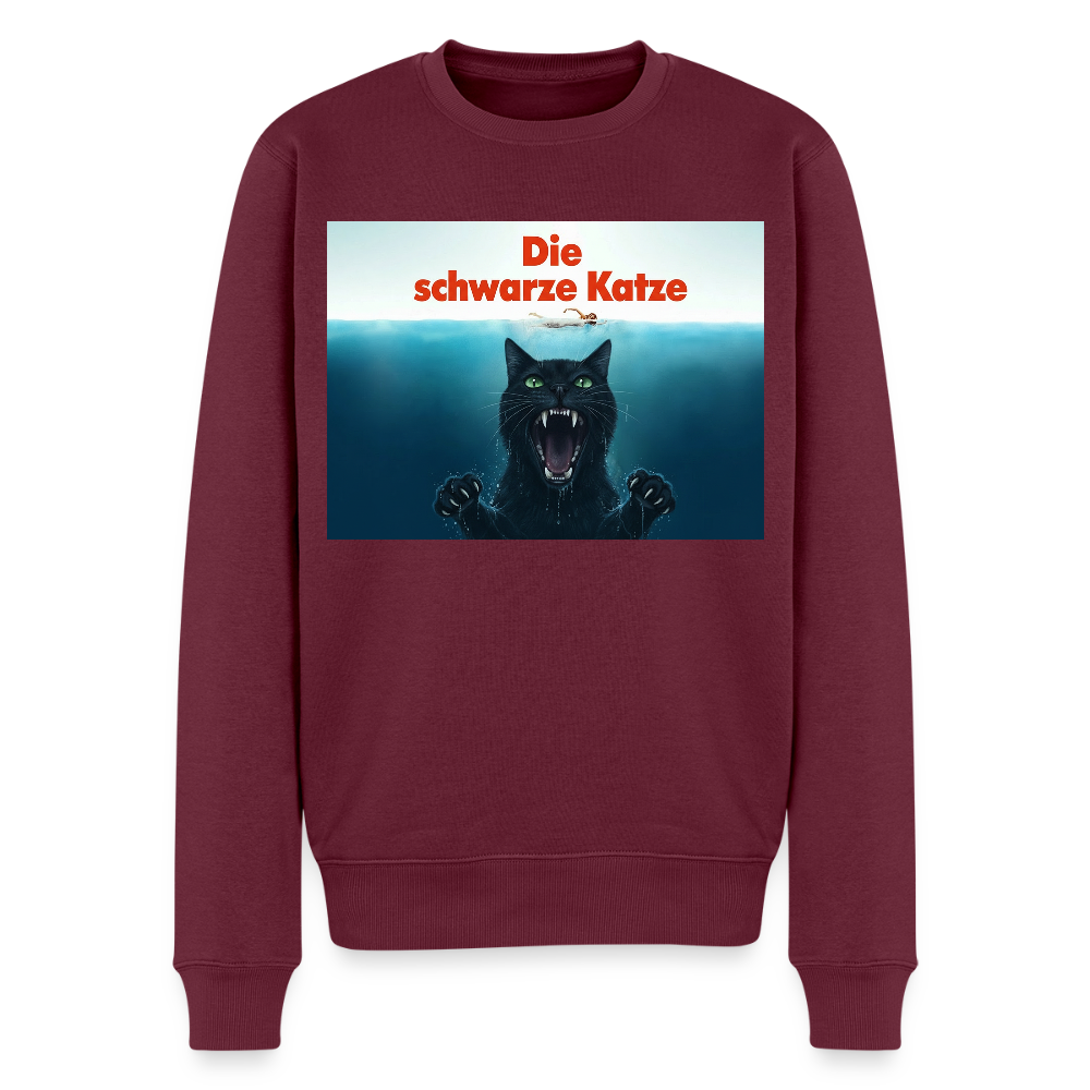 Die schwarze Katze - Krümel taucht auf |  Männer Premium Pullover - Burgunderrot