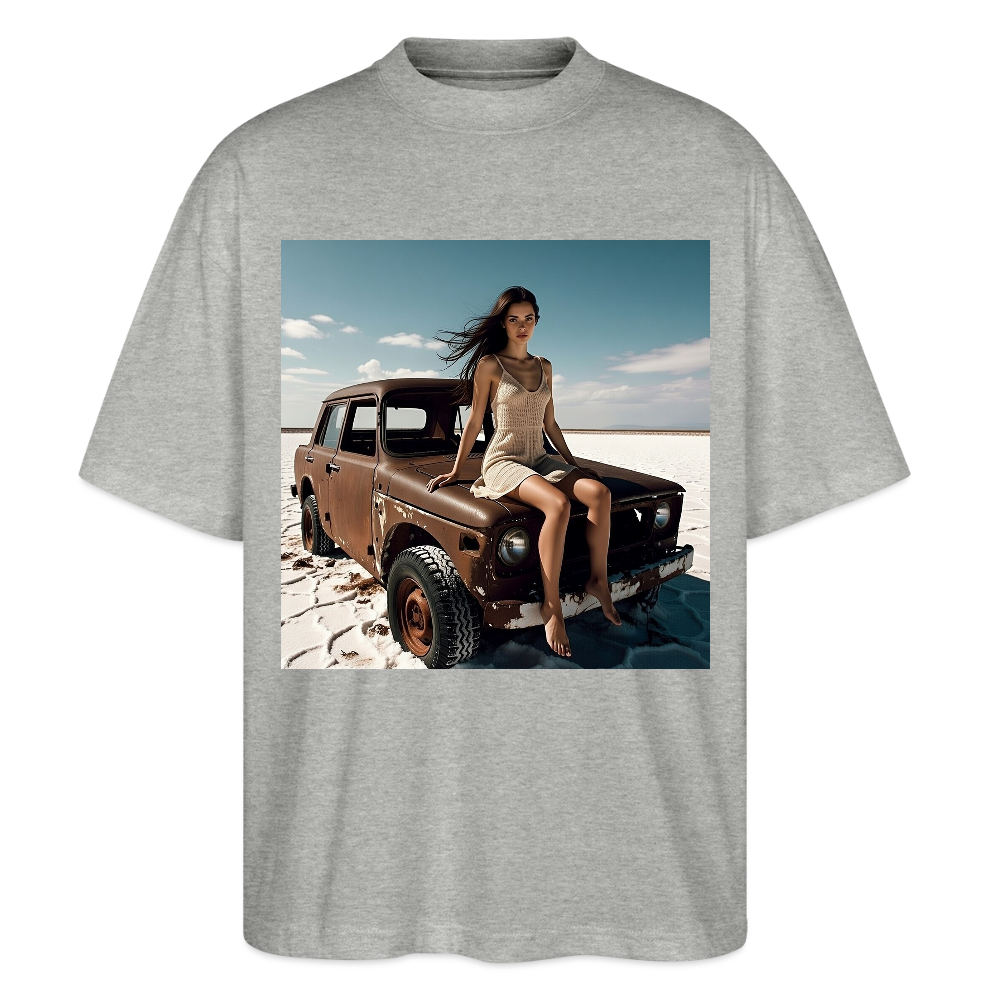 Warten auf irgendwas | Stanley/Stella Oversized Unisex Bio T-Shirt Blaster - Grau meliert