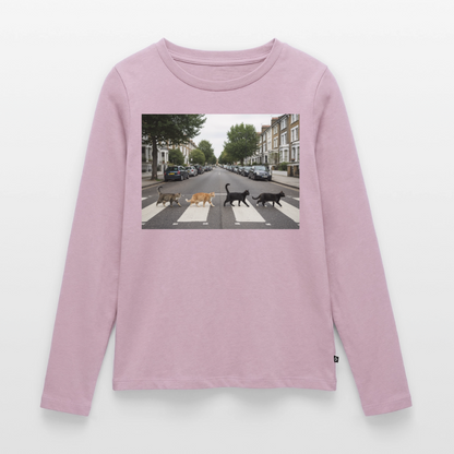 The Purrfect Crossing – Wir waren vor der Band da | Frauen Premium Bio Langarmshirt - Altrosa