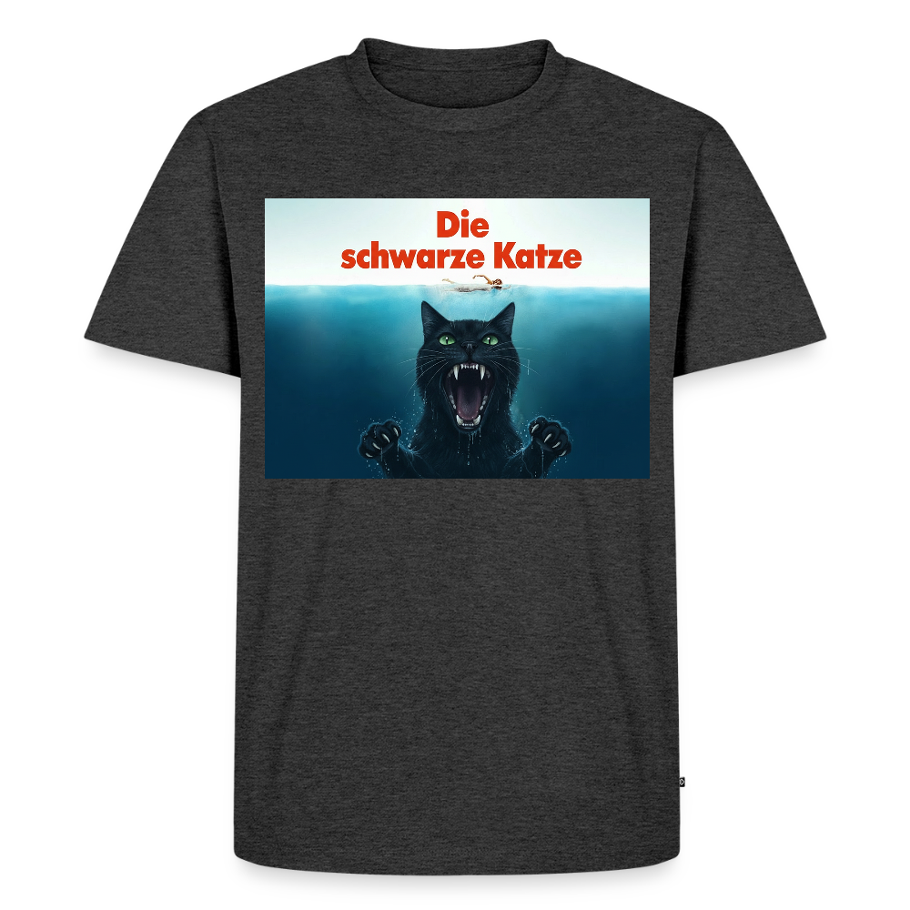 Die schwarze Katze – Krümel taucht auf | Männer Premium T-Shirt - Anthrazit meliert