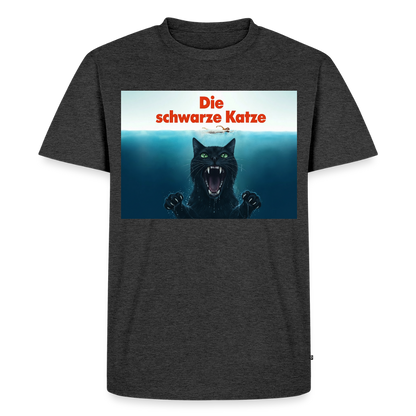 Die schwarze Katze – Krümel taucht auf | Männer Premium T-Shirt - Anthrazit meliert