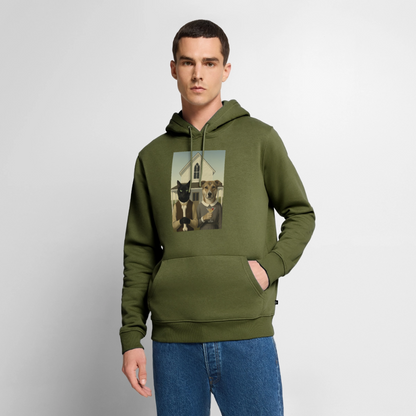 American Gothic… aber mit Katze und Hund | Männer Premium Hoodie - Khaki