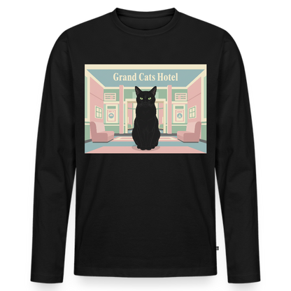 Grand Hotel Krümel | Männer Premium Bio Langarmshirt - Schwarz