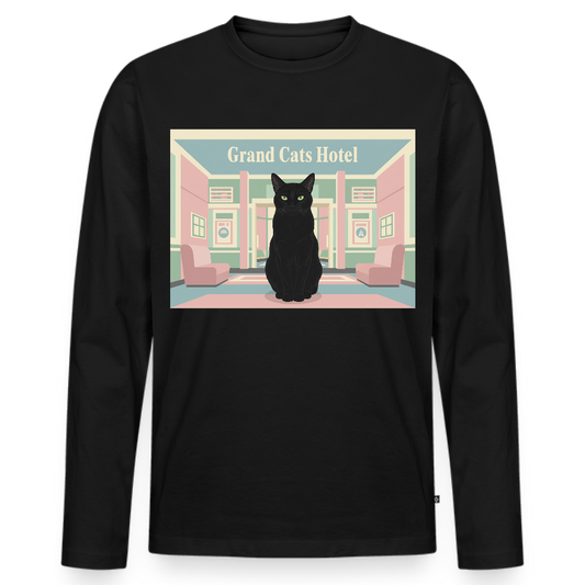 Grand Hotel Krümel | Männer Premium Bio Langarmshirt - Schwarz