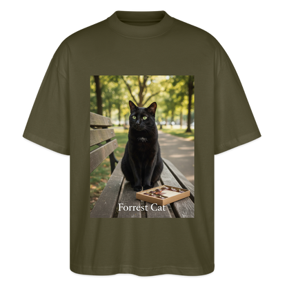 Forrest Cat – Krümel wartet | Stanley/Stella Oversized Unisex Bio T-Shirt Blaster - Khaki