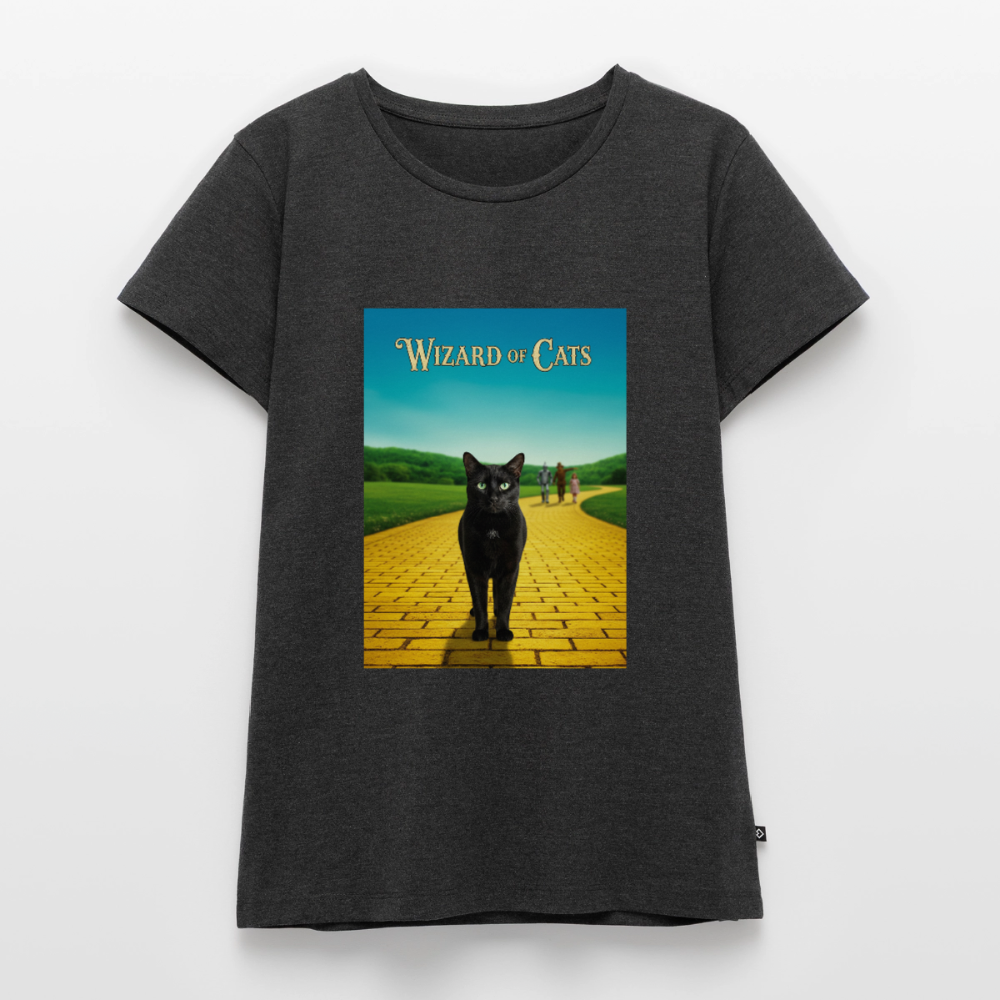 Wizard of Cats – Der gelbe Weg gehört Krümel | Frauen Premium T-Shirt - Anthrazit meliert