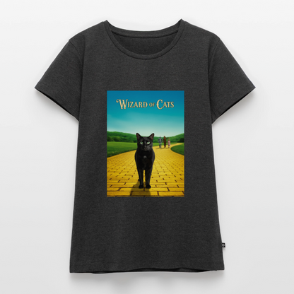 Wizard of Cats – Der gelbe Weg gehört Krümel | Frauen Premium T-Shirt - Anthrazit meliert