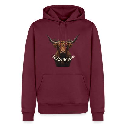 Wilder Wälder – Schwarzwald Highland Rind | Männer Premium Hoodie - Burgunderrot