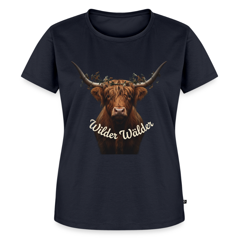 Wilder Wälder – Schwarzwald Highland Rind | Frauen Premium T-Shirt - Navy