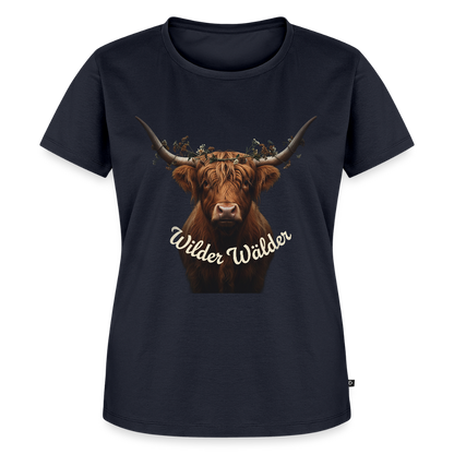 Wilder Wälder – Schwarzwald Highland Rind | Frauen Premium T-Shirt - Navy