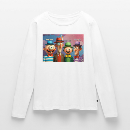 Gedankenkreise auf Hochtouren | Frauen Premium Bio Langarmshirt - Weiß