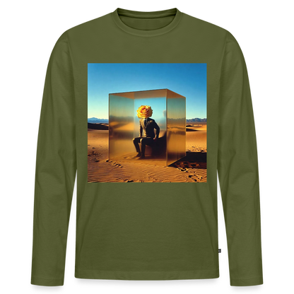 Gefühle unter Glas | Männer Premium Bio Langarmshirt - Khaki