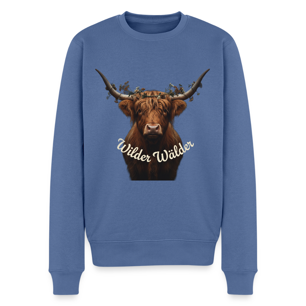 Wilder Wälder – Schwarzwald Highland Rind |  Männer Premium Pullover - Taubenblau