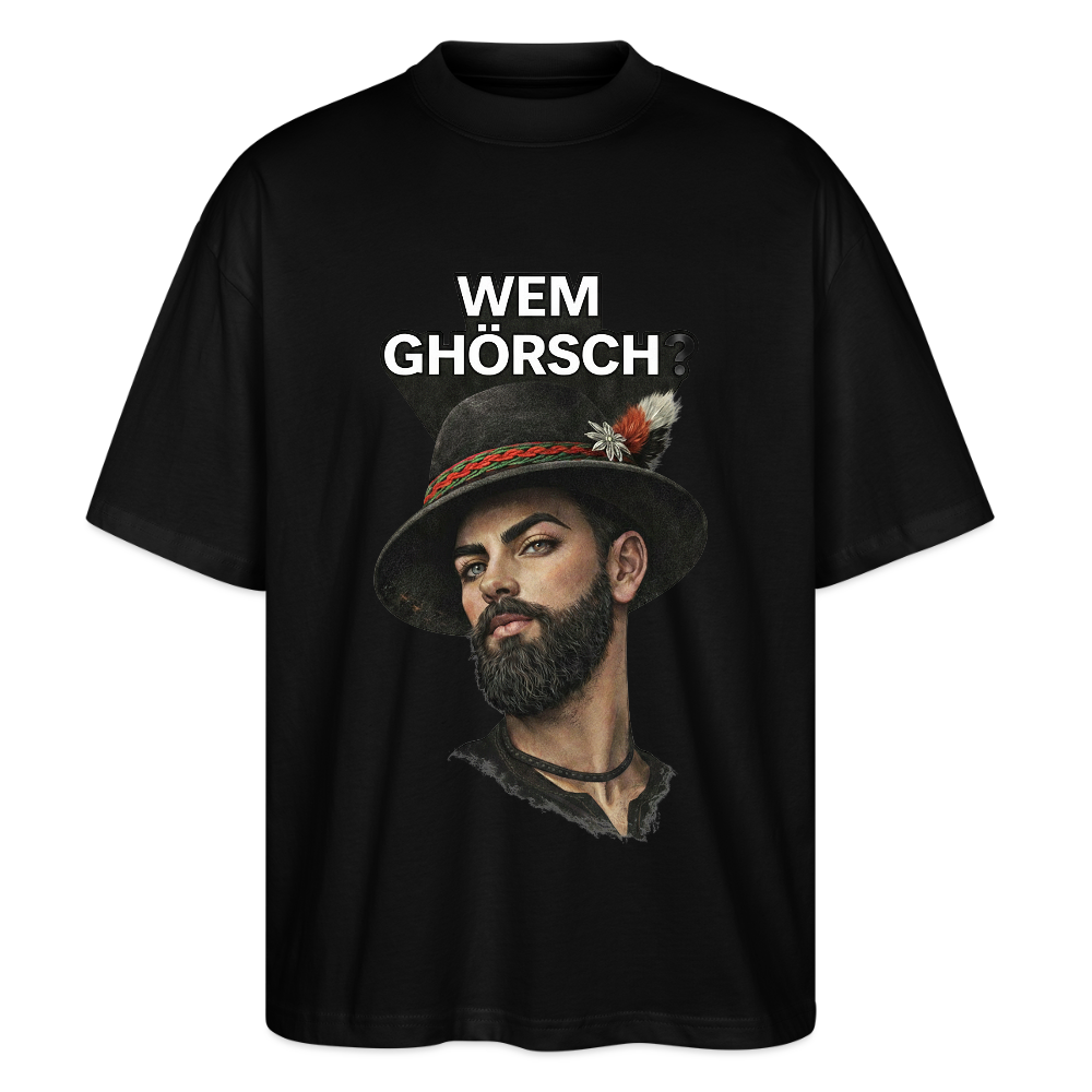 Wem ghörsch? – Alemannische Klärung | Stanley/Stella Oversized Unisex Bio T-Shirt Blaster - Schwarz