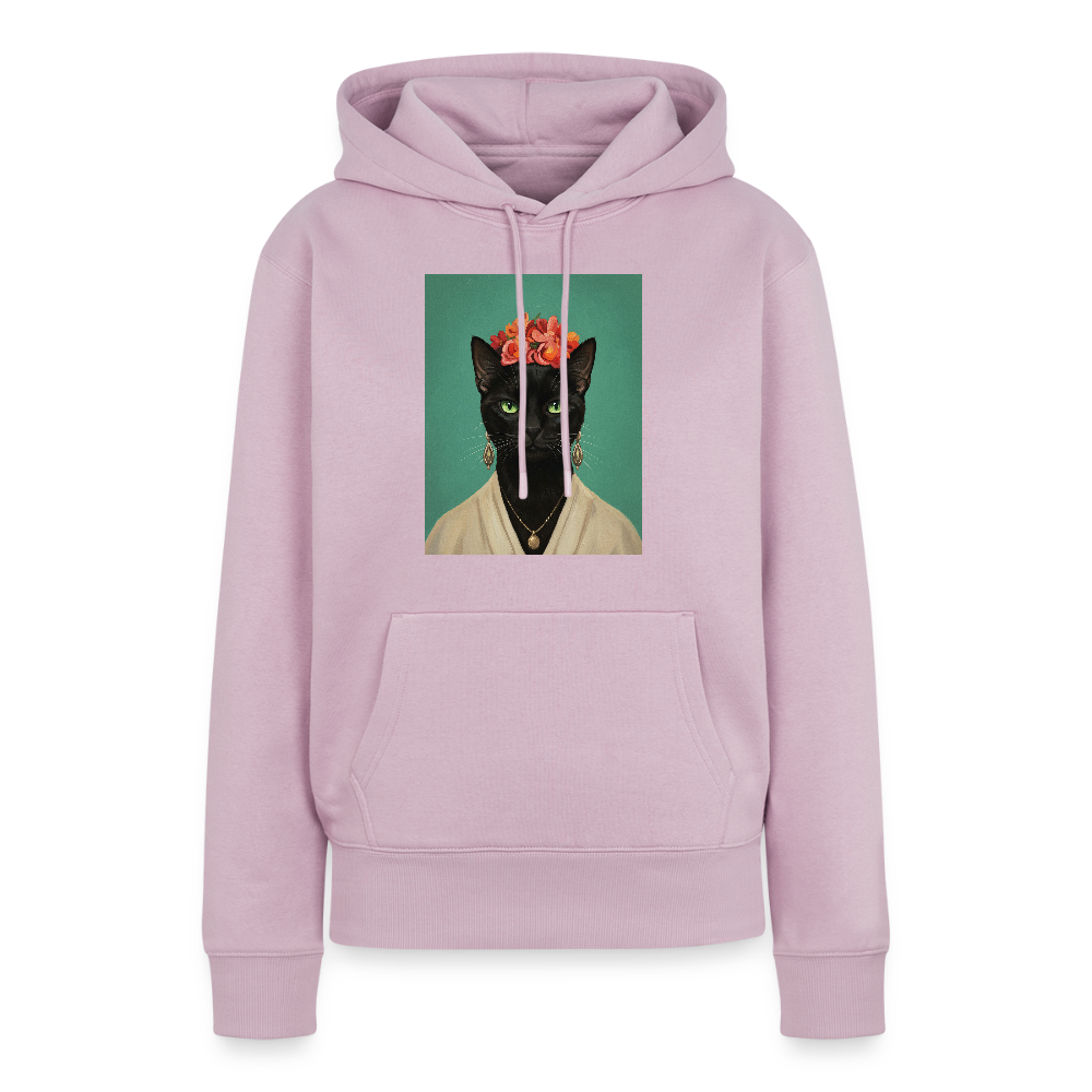 Frida Katze – Künstlerisches Katzenporträt |  Frauen Premium Hoodie - Altrosa
