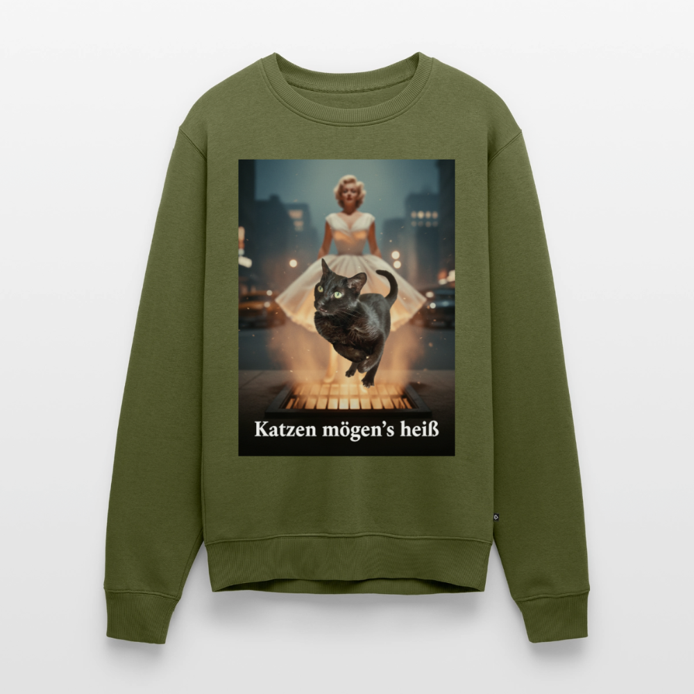 Katzen mögen’s heiß |  Männer Premium Pullover - Khaki