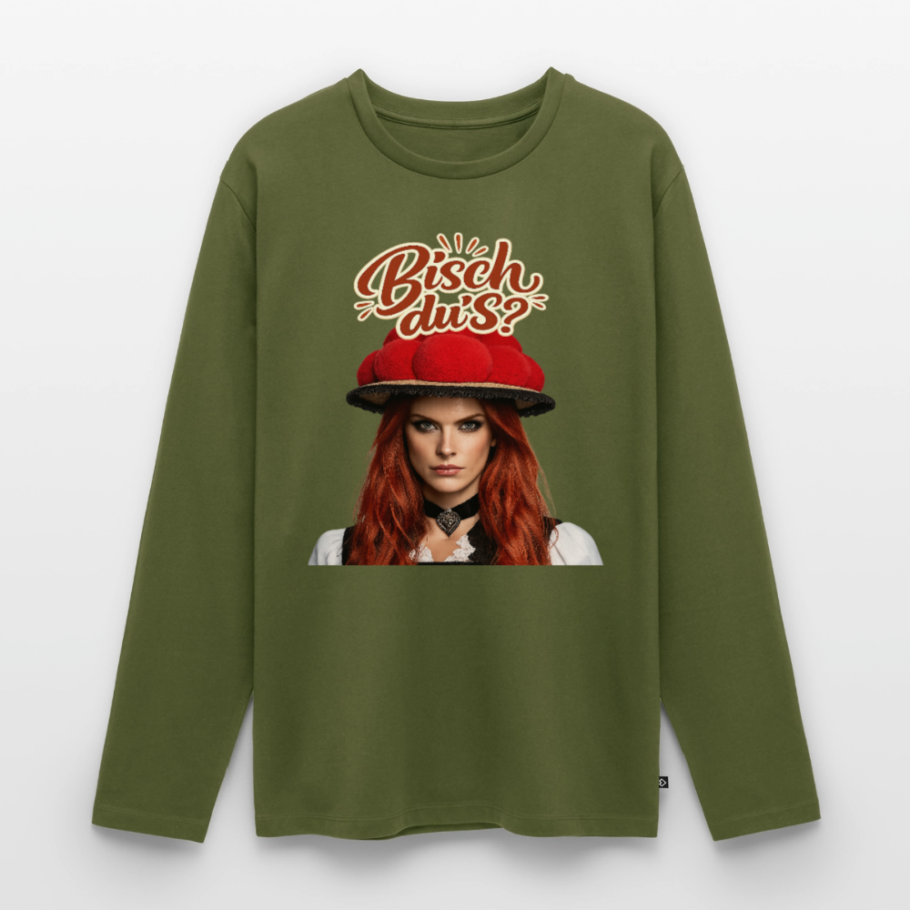 Bisch du’s? – Schwarzwaldmädel | Männer Premium Bio Langarmshirt - Khaki