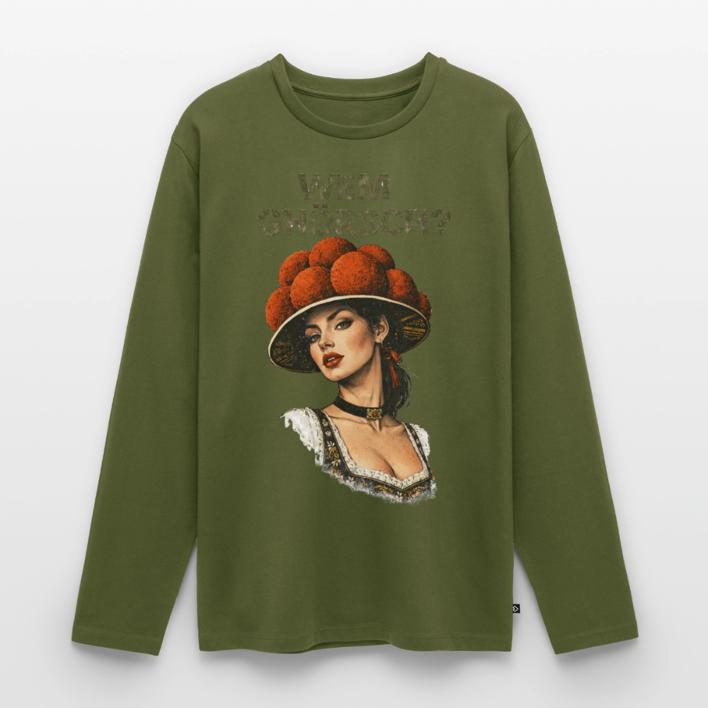 Wem ghörsch? – Schwarzwald Edition | Männer Premium Bio Langarmshirt - Khaki