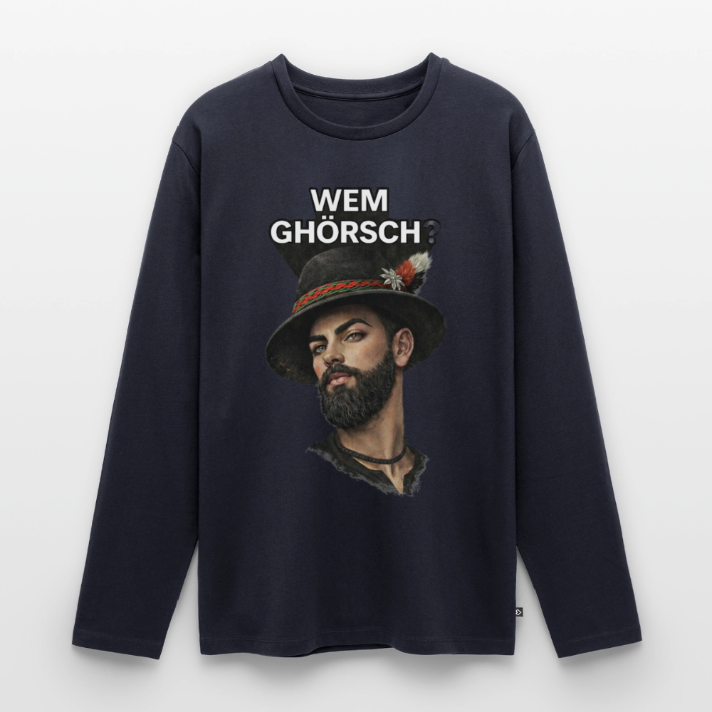 Wem ghörsch? – Alemannische Klärung | Männer Premium Bio Langarmshirt - Navy