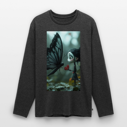 Mut für einen Moment | Männer Premium Bio Langarmshirt - Anthrazit meliert