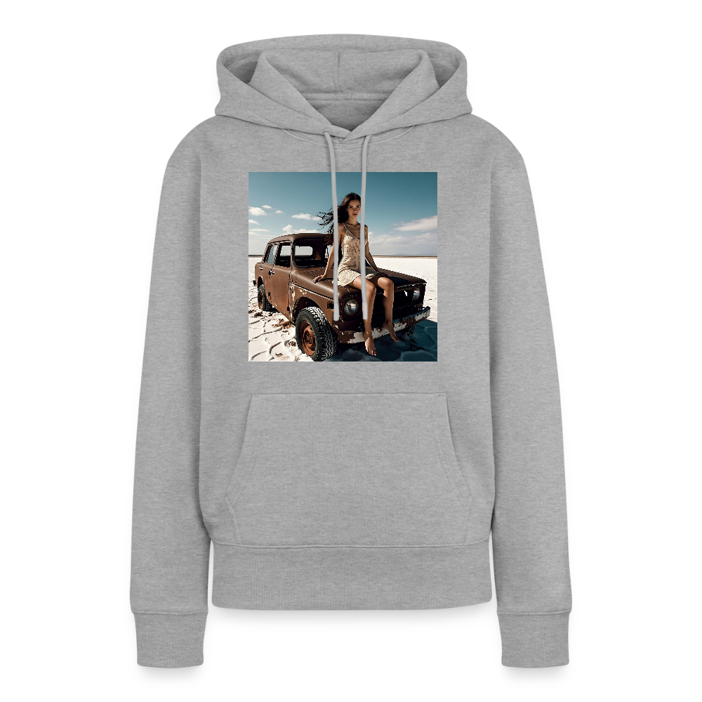 Warten auf irgendwas | Frauen Premium Hoodie - Grau meliert
