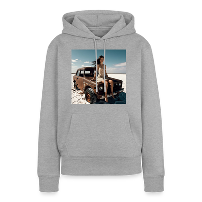 Warten auf irgendwas | Frauen Premium Hoodie - Grau meliert