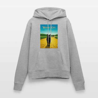 Wizard of Cats – Der gelbe Weg gehört Krümel | Frauen Premium Hoodie - Grau meliert