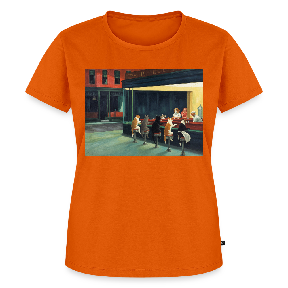 Wenn Hopper Katzen gemalt hätte | Frauen Premium T-Shirt - Orange 