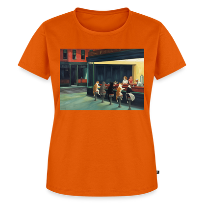 Wenn Hopper Katzen gemalt hätte | Frauen Premium T-Shirt - Orange 
