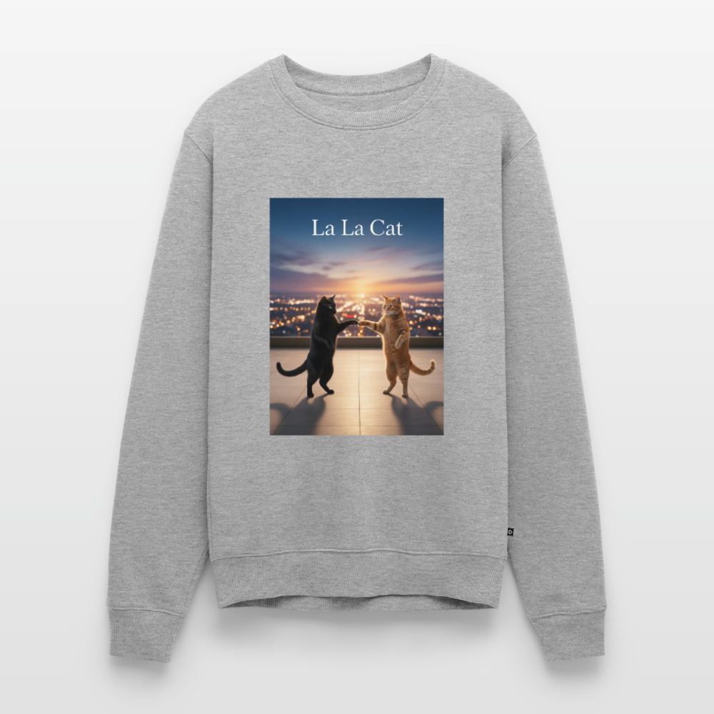 La La Cat – Tanz über den Dächern |  Männer Premium Pullover - Grau meliert
