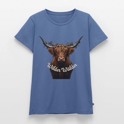 Wilder Wälder – Schwarzwald Highland Rind | Frauen Premium T-Shirt - Taubenblau
