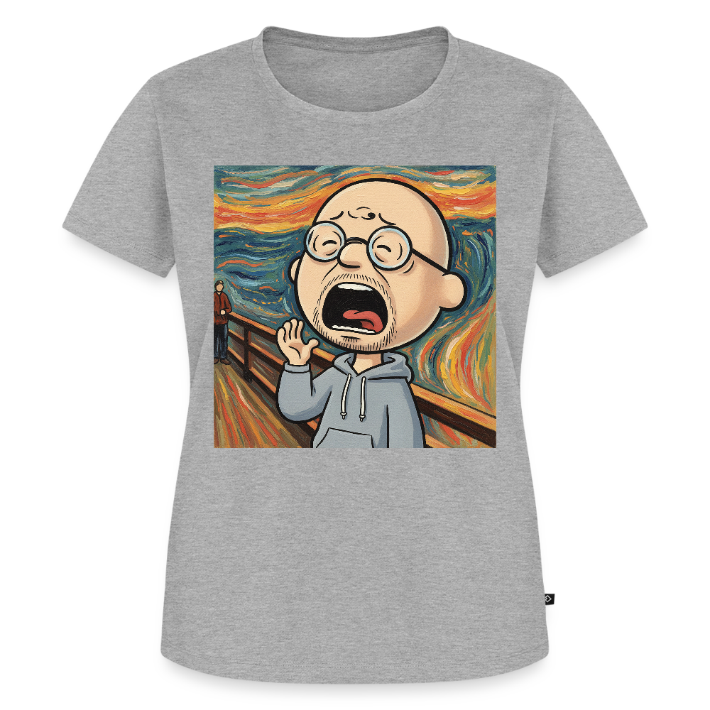 Der Schrei… aber heute bin ich dran | Frauen Premium T-Shirt - Grau meliert