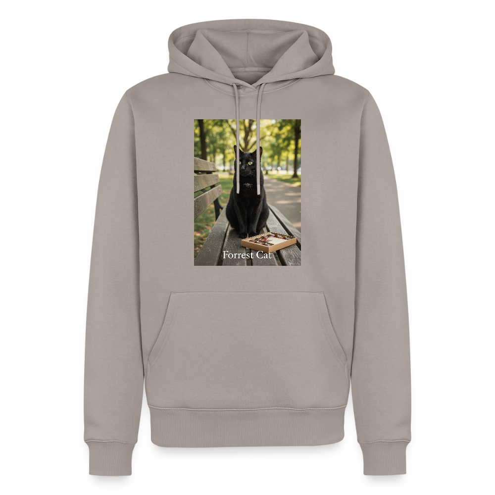 Forrest Cat – Krümel wartet | Männer Premium Hoodie - Taupe