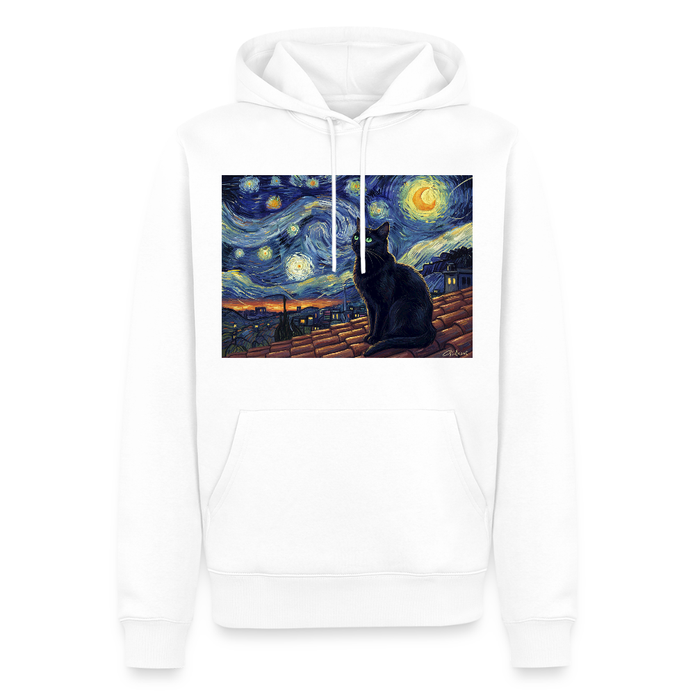Sternennacht… aber die Katze denkt nach | Männer Premium Hoodie - Weiß