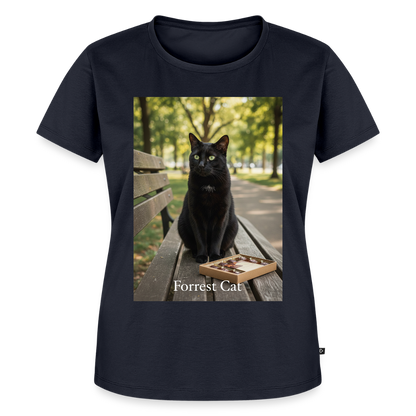 Forrest Cat – Krümel wartet | Frauen Premium T-Shirt - Navy