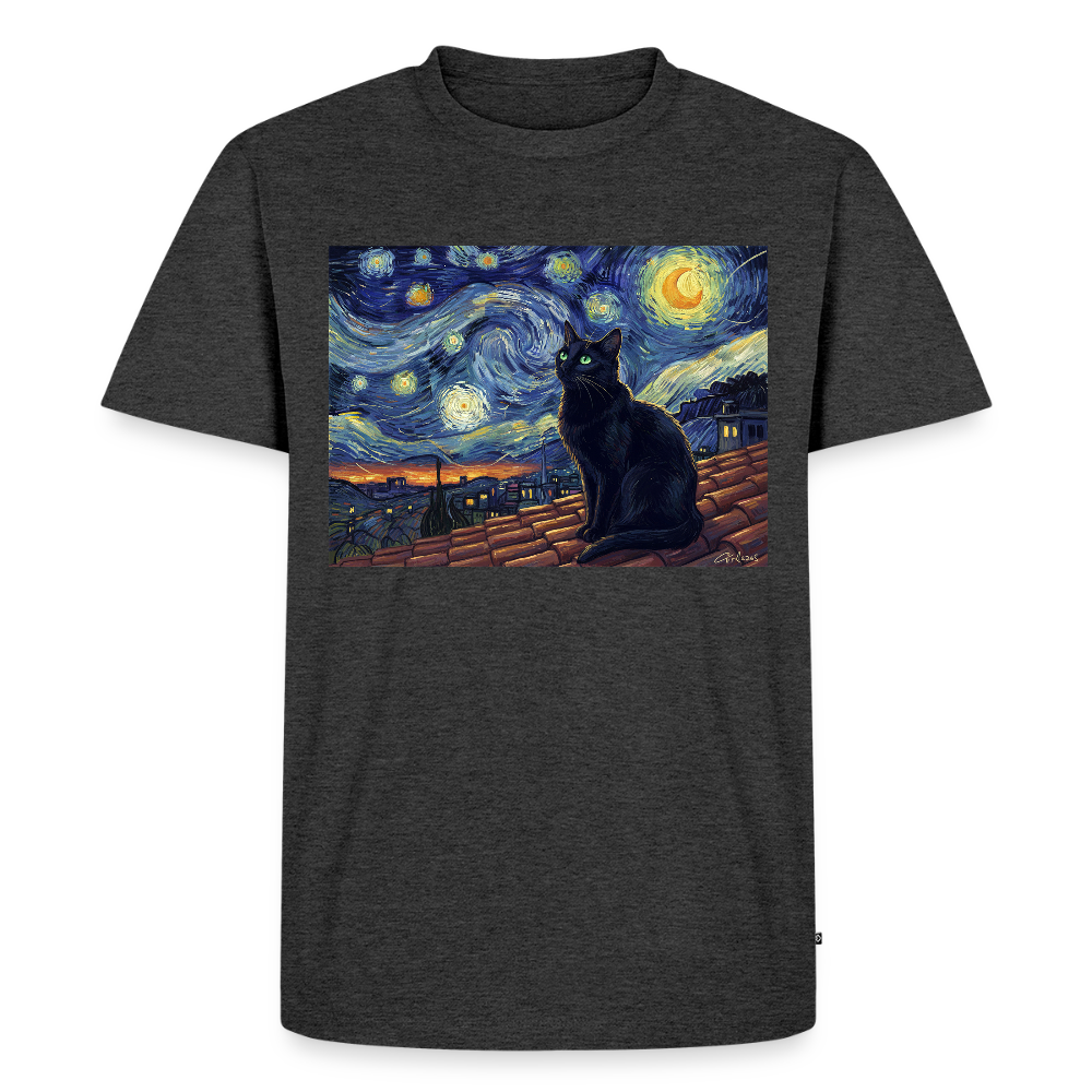 Sternennacht… aber die Katze denkt nach | Männer Premium T-Shirt - Anthrazit meliert