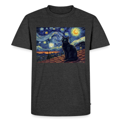 Sternennacht… aber die Katze denkt nach | Männer Premium T-Shirt - Anthrazit meliert