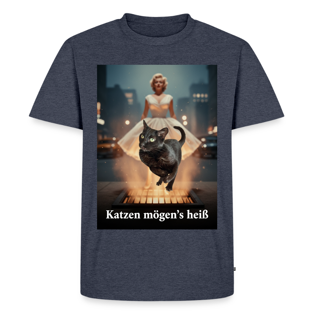 Katzen mögen’s heiß | Männer Premium T-Shirt - Jeansblau 