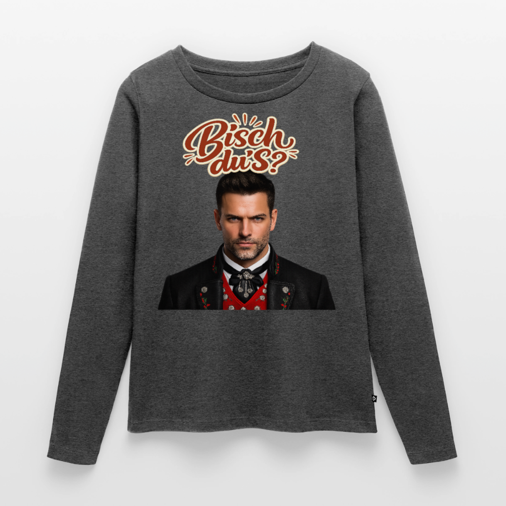 Bisch du’s? – Schwarzwaldkerl | Frauen Premium Bio Langarmshirt - Anthrazit meliert