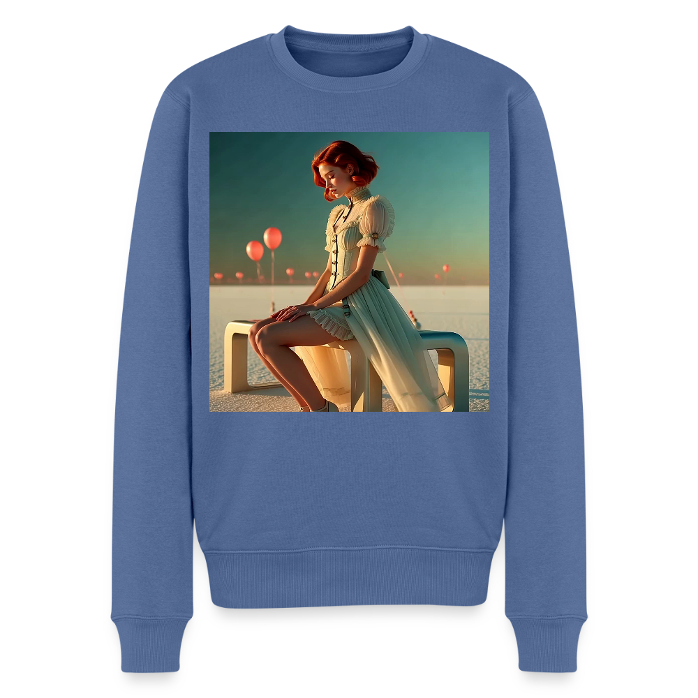 Leise Gedanken bei lauter Farben |  Männer Premium Pullover - Taubenblau