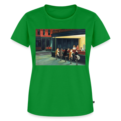 Wenn Hopper Katzen gemalt hätte | Frauen Premium T-Shirt - Grün