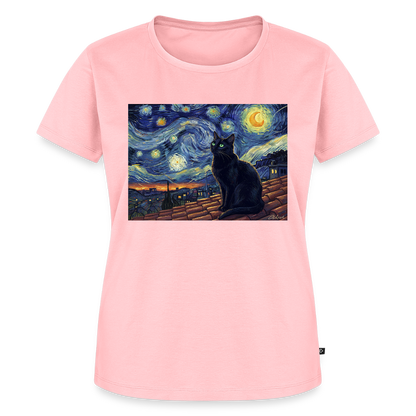 Sternennacht… aber die Katze denkt nach | Frauen Premium T-Shirt - Rosa
