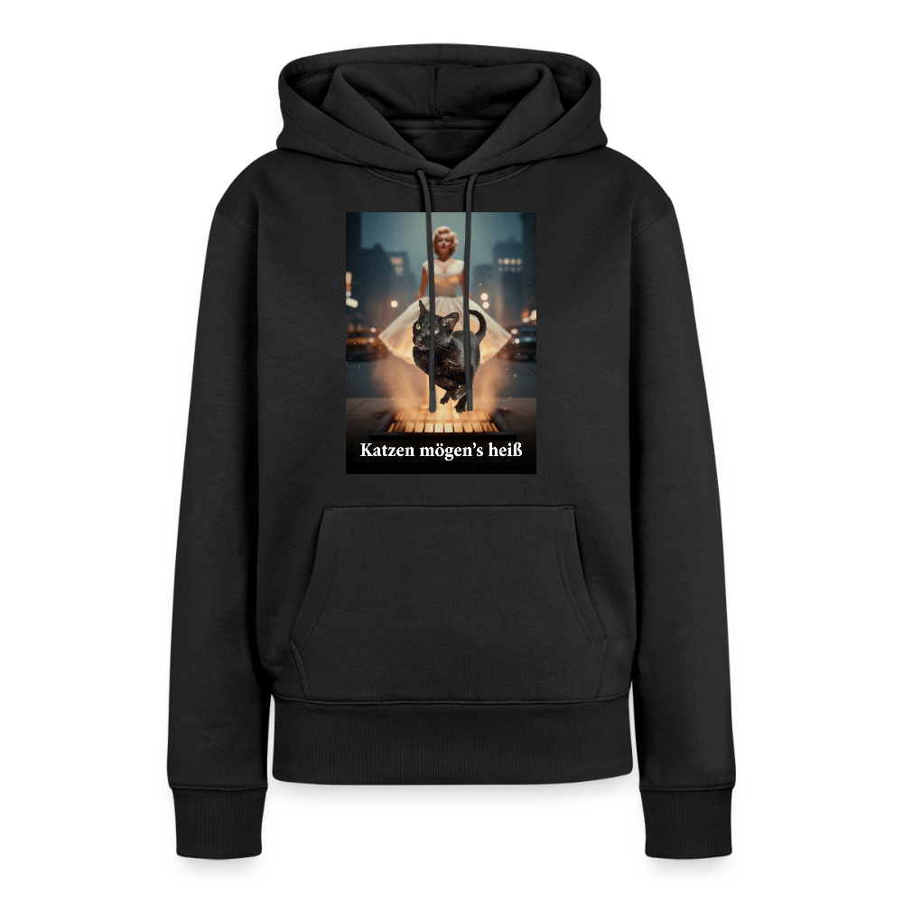 Katzen mögen’s heiß | Frauen Premium Hoodie - Schwarz