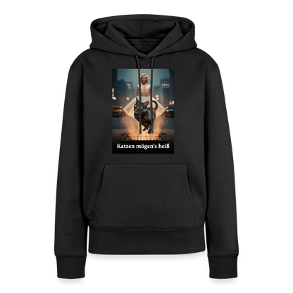 Katzen mögen’s heiß | Frauen Premium Hoodie - Schwarz