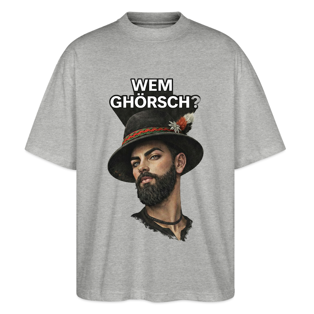 Wem ghörsch? – Alemannische Klärung | Stanley/Stella Oversized Unisex Bio T-Shirt Blaster - Grau meliert